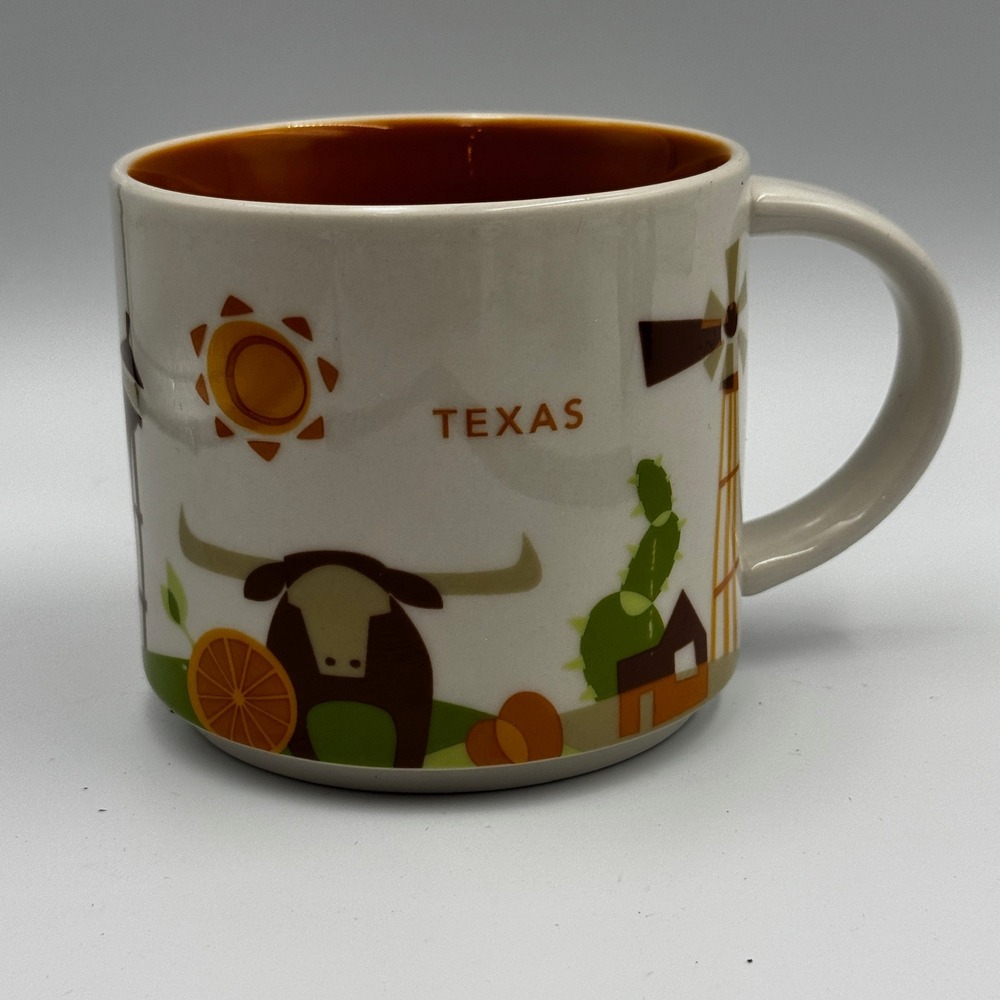 Starbucks You Are Here Collection Texas Coffee Mug 14oz 2015 Longhorn Windmill